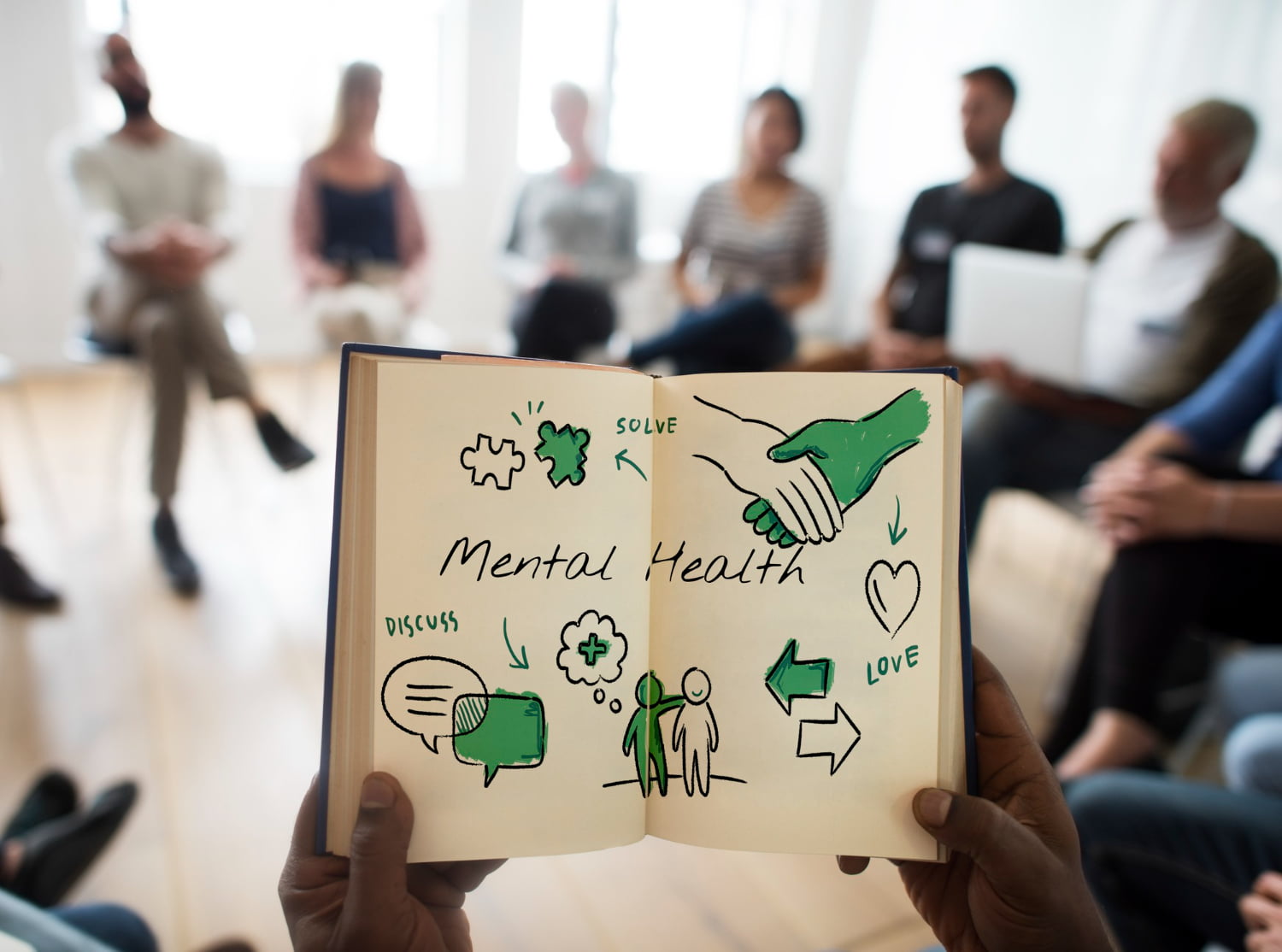 The Impact of Nature on Mental Health: 6 Ways to Thrive 1 Class session with a book labeled 'Mental Health' in hand, illustrating the focus on mental health education and well-being.